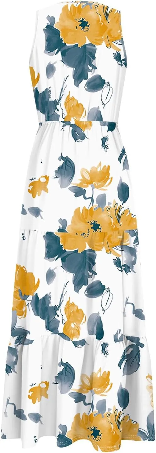 Spring Dresses for Women 2025 Floral Print Dresses for Women 2025 Casual Boho Flowy Patchwork