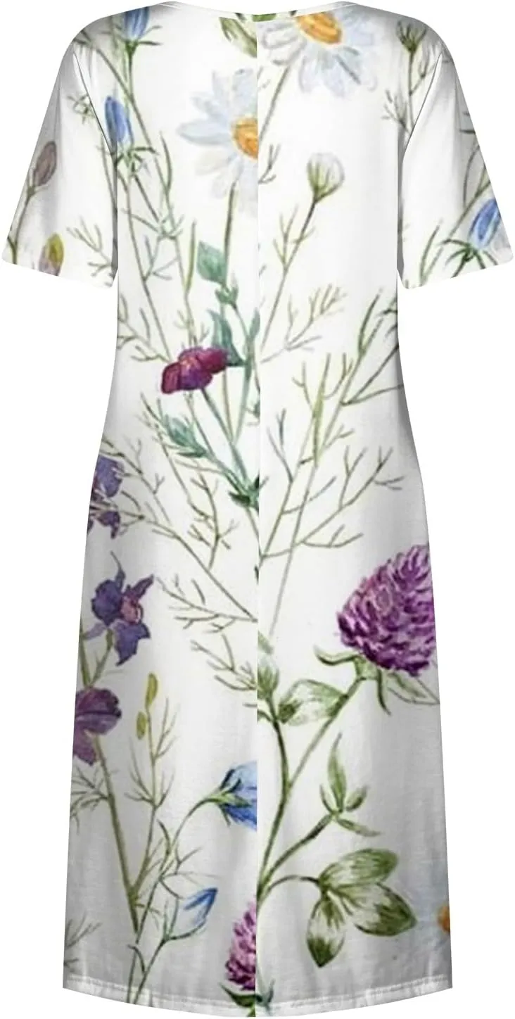 Spring Dresses for Women 2025 Womens Summer Dresses Casual Floral Print Dresses for Women Boho