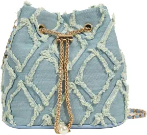 Stylish Denim Bucket Bag for Women - Versatile Crossbody Handbag with Adjustable Strap