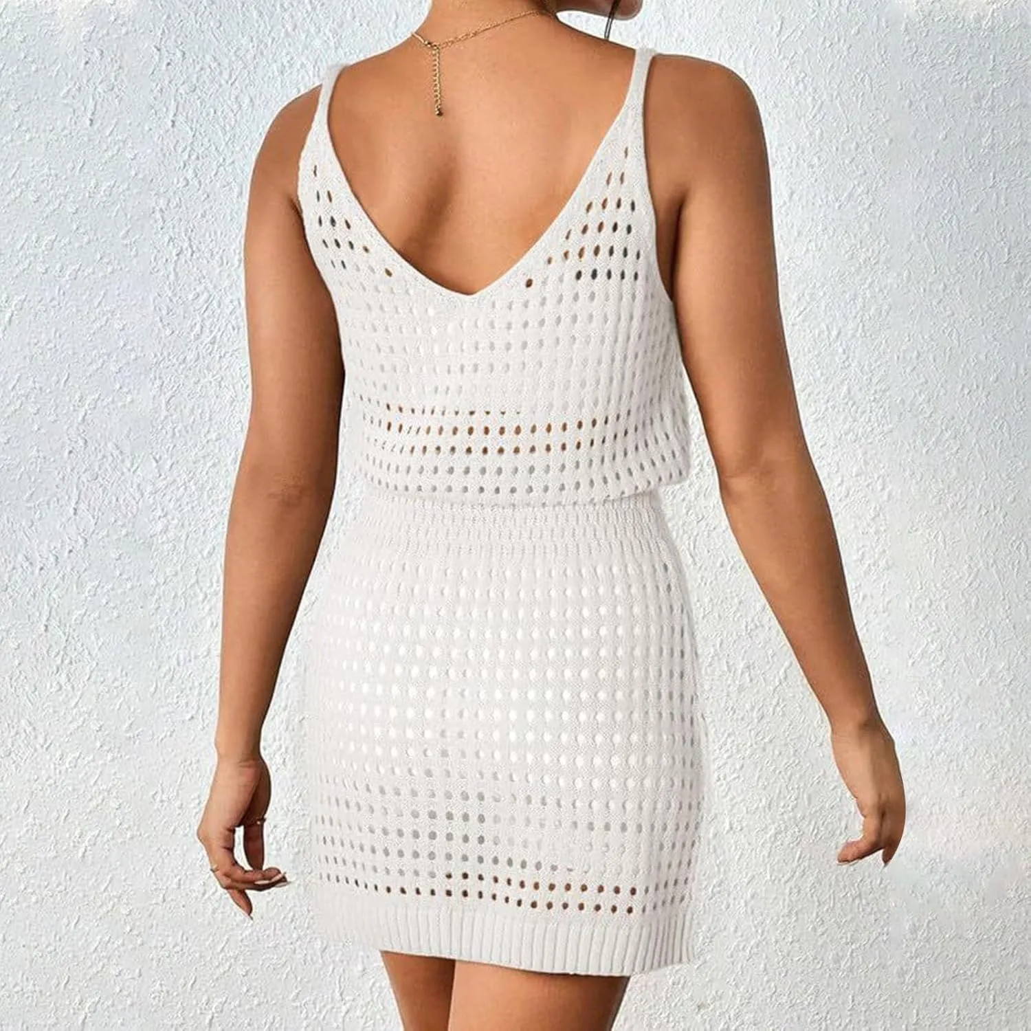 Summer Crochet Hollow Out Knit Beach Bathing Suit Swim Cover Ups Cruise Outfits Vacation Dresses for Women 2025
