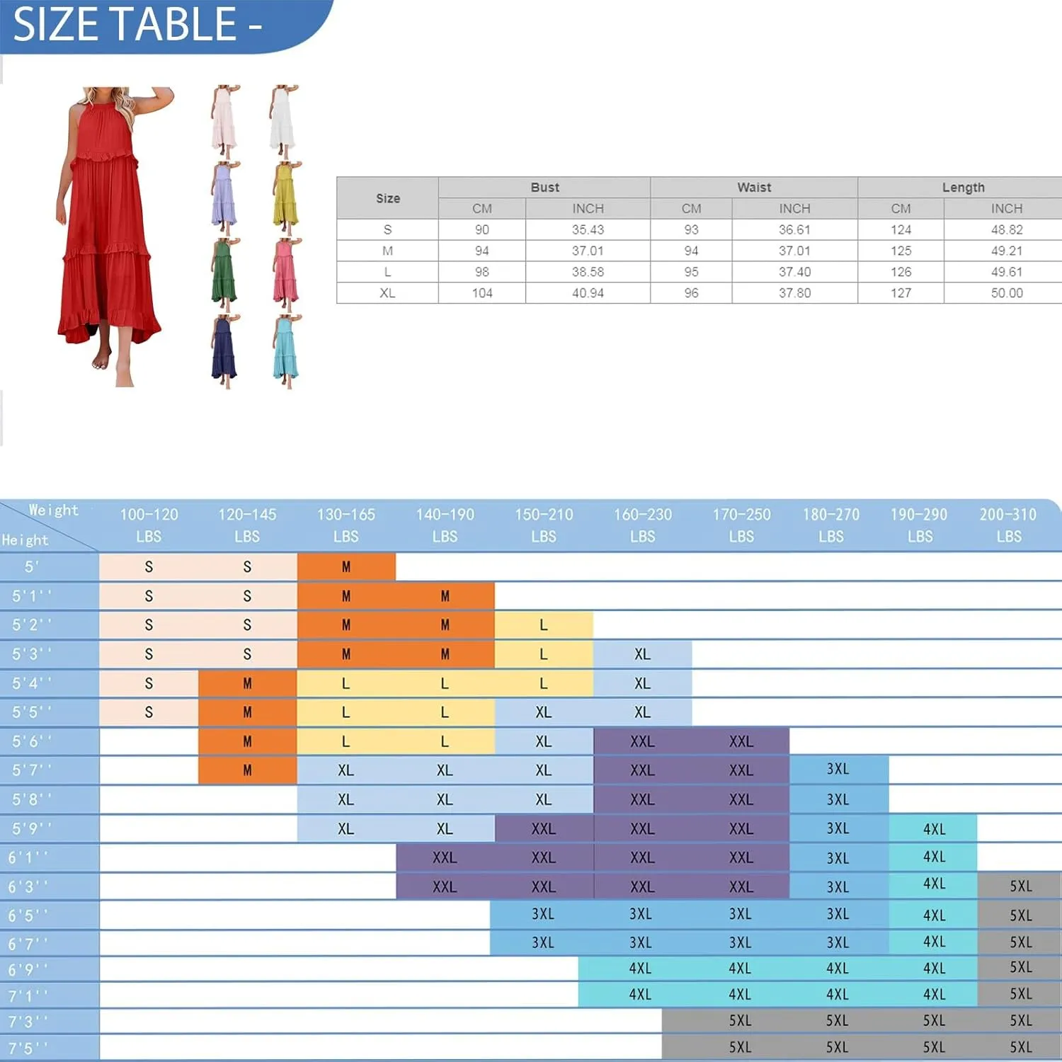 Summer Dresses for Women 2024 Halter Tie Back Ruffle Tiered Flowy Swing Dress Sleeveless Party Maxi Dress Sundress