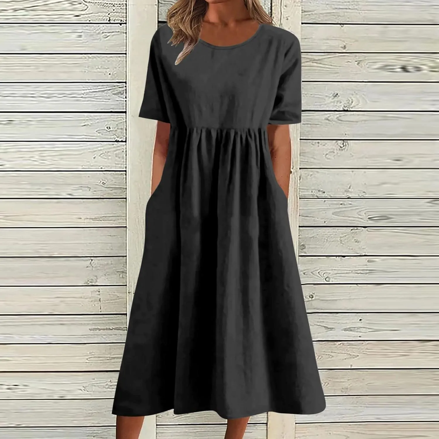 Summer Dresses for Women 2025 Casual Plus Size Floral Maxi Dress Short Sleeve Flowy Pleated Boho Beach Sundresses
