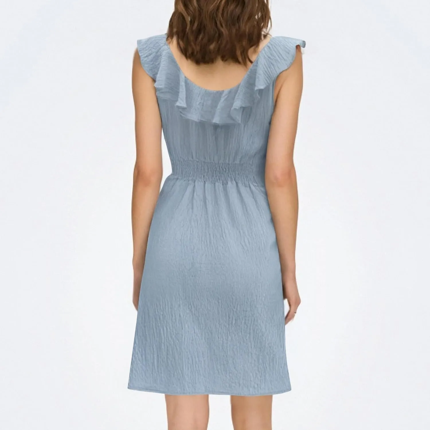 Summer Dresses for Women 2025 Trendy Sleeveless Ruffle Scoop Neck Sundresses Casual Beach Coverups Vacation Outfits