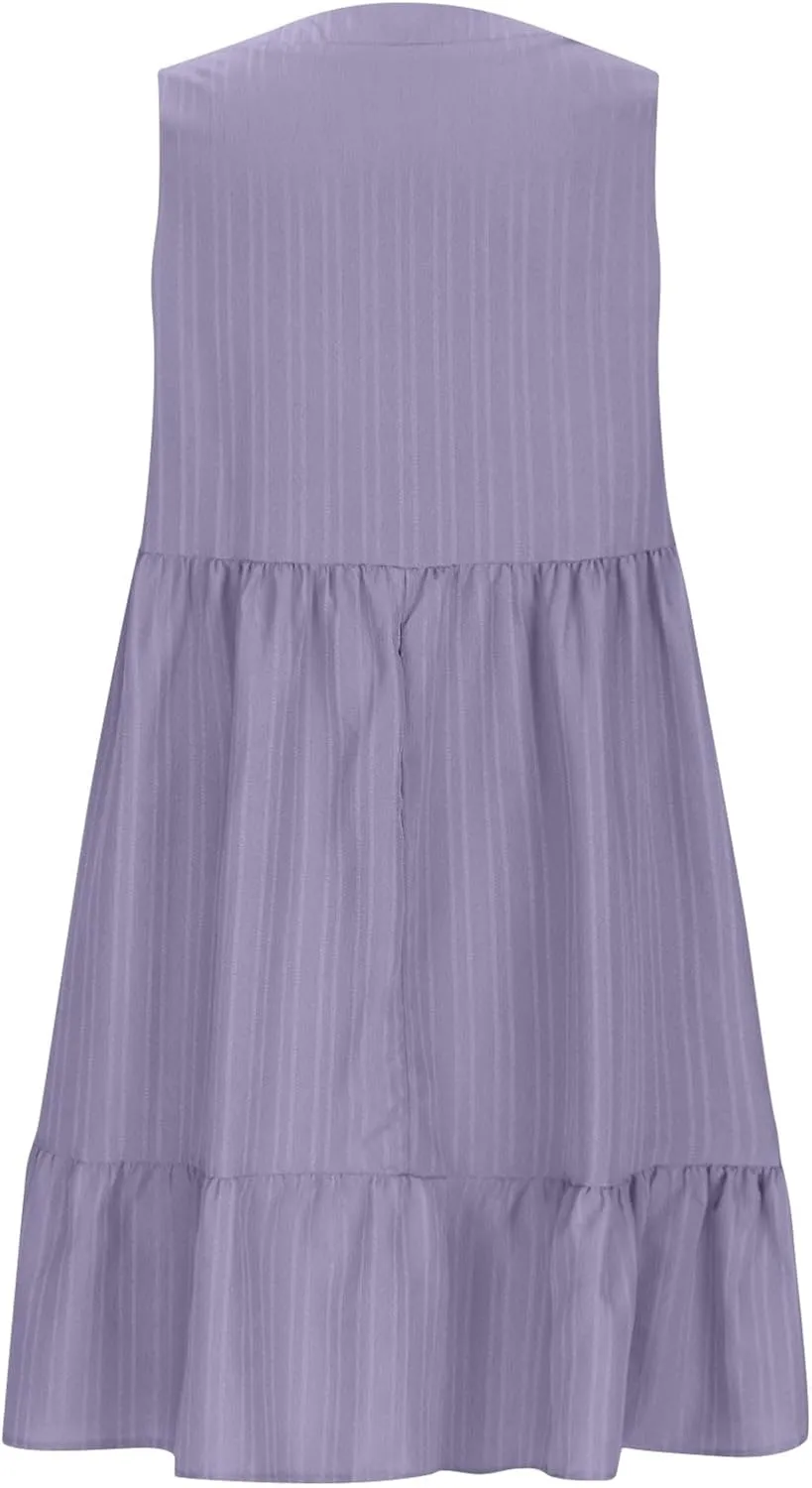 Summer Dresses for Women 2025,Petite Sleeveless Sundresses V Neck Dressy Casual Plus Size Midi Easter Beach Dress