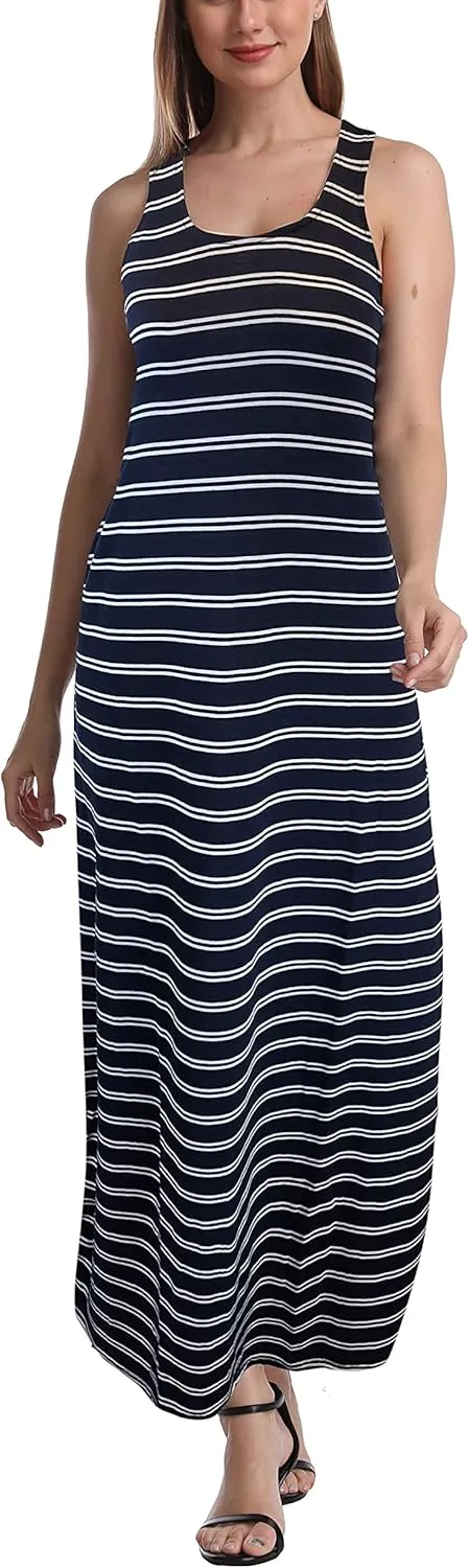 SUMONA Women Long Tank Tops Ankle Length Maxi Dress Bodycon Sleeveless Racerback