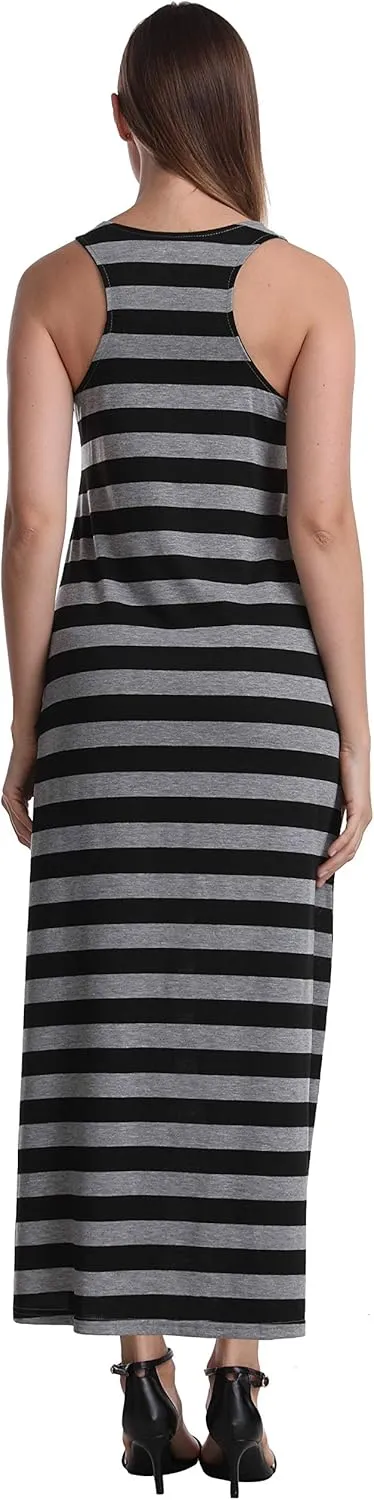 SUMONA Women Long Tank Tops Ankle Length Maxi Dress Bodycon Sleeveless Racerback