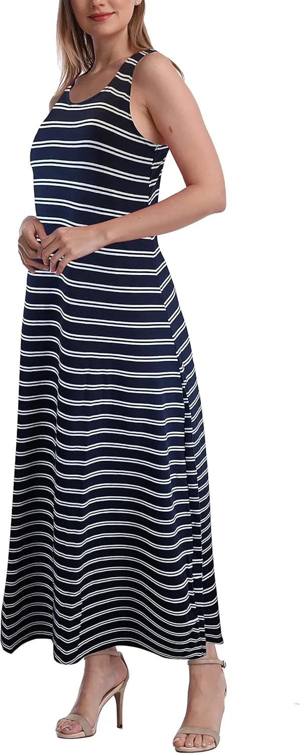 SUMONA Women Long Tank Tops Ankle Length Maxi Dress Bodycon Sleeveless Racerback