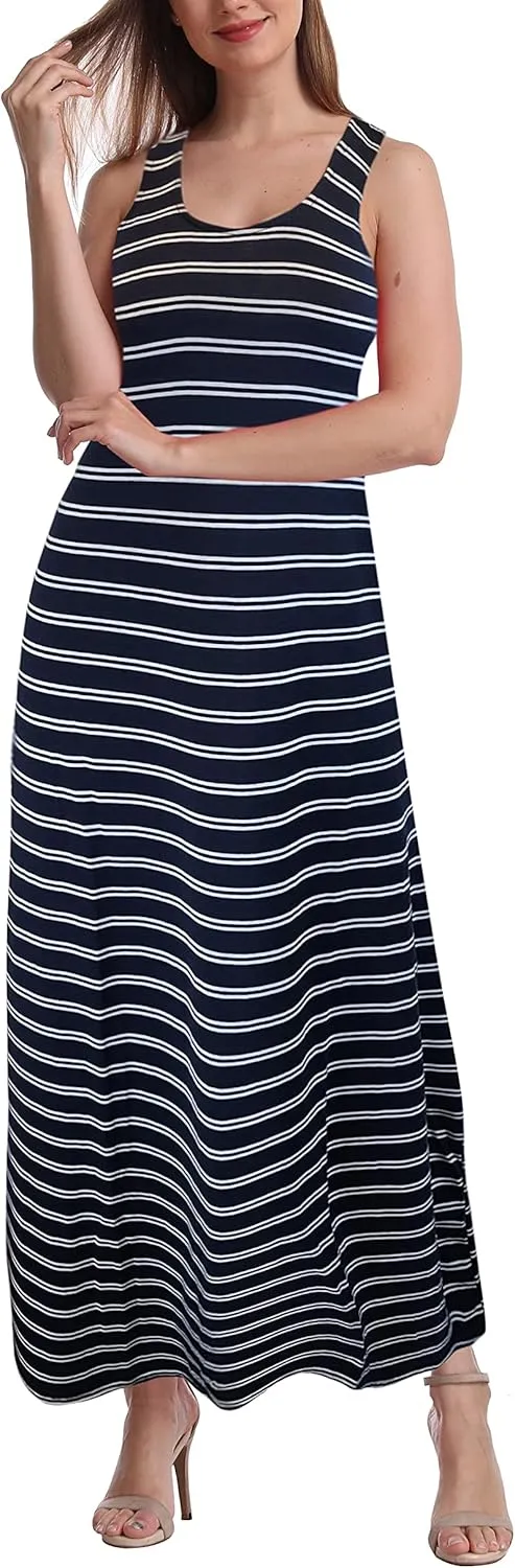 SUMONA Women Long Tank Tops Ankle Length Maxi Dress Bodycon Sleeveless Racerback