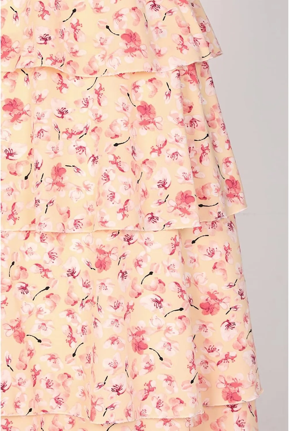 Tiered Ruffle Dress Women Casual Summer Spaghetti Strap Sleeveless Floral Layered Maxi Dress for Women Beach Sundress