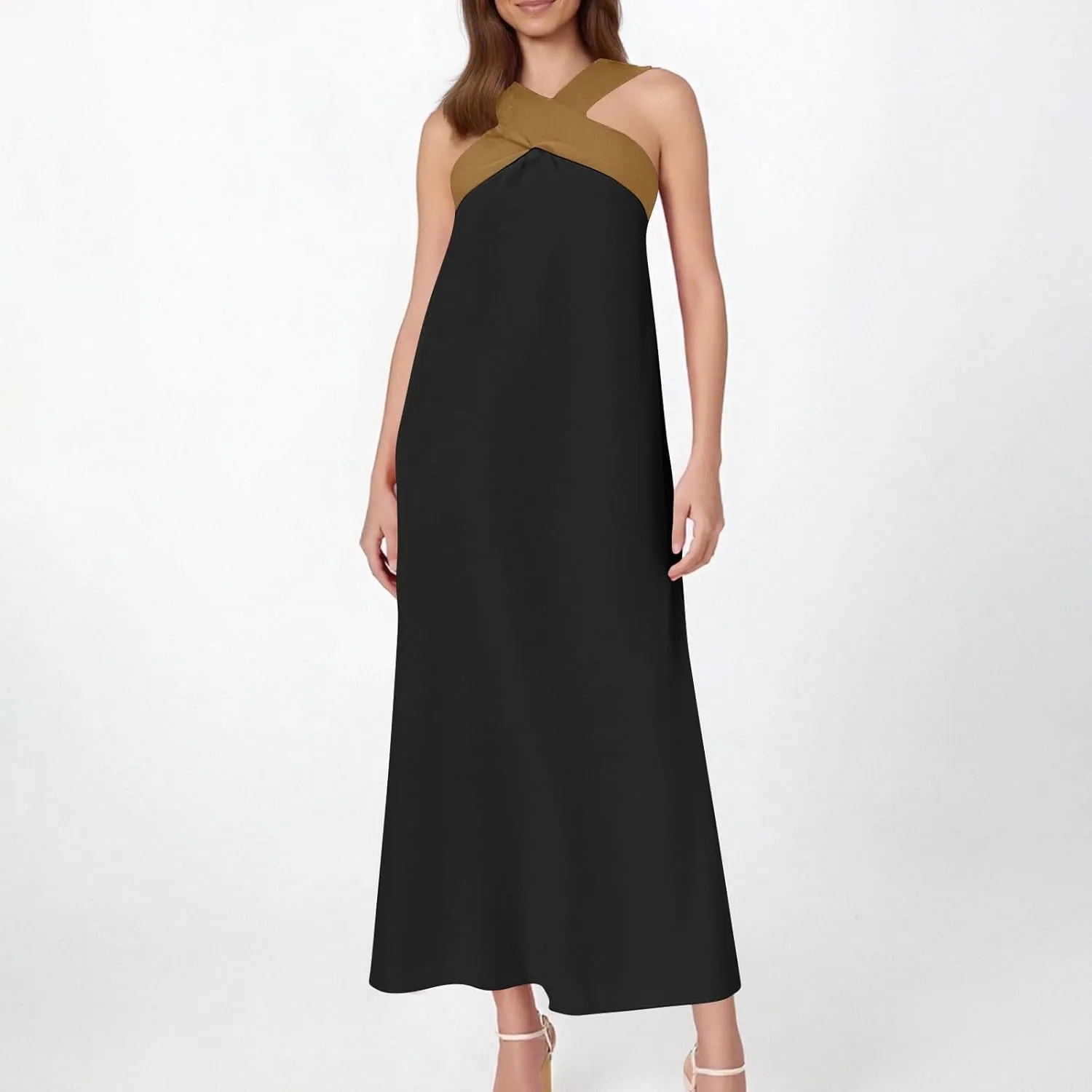 Women Criss Cross Dress Loose Fit Sleeveless Backless Going Out Outfits Summer Beach Boho Trendy Sundress