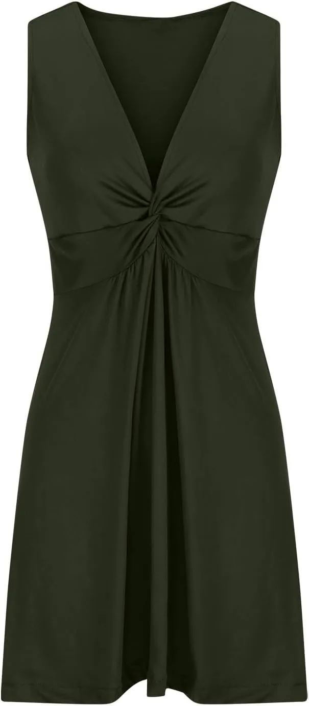 Women Plus Size Summer Dresses Summer Dresses 2025 Trendy Beach Vacation Midi Sundresses V Neck Sun Dress