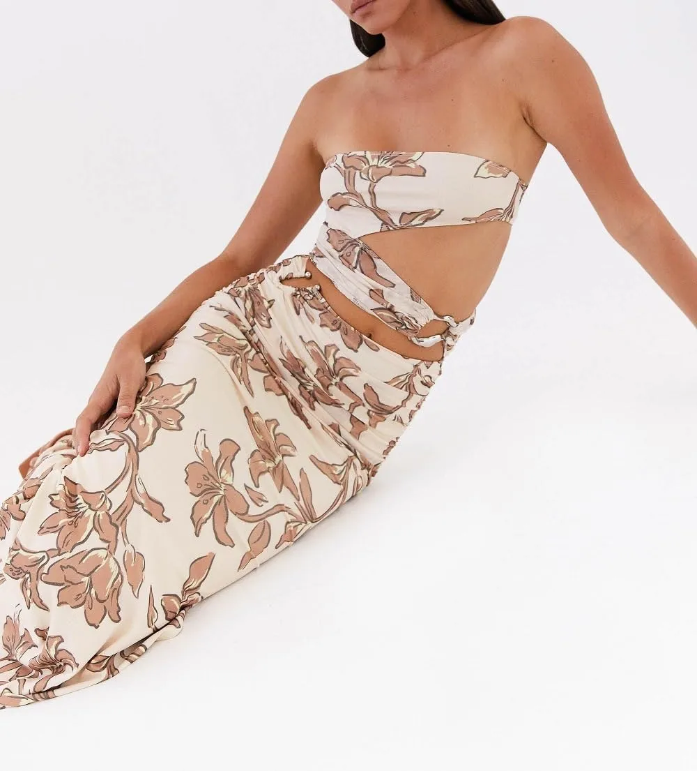 Women Y2K Cut Out Tube Long Dress Strapless Bodycon Maxi Dress Backless Cocktail Party Bandeau Dresseses