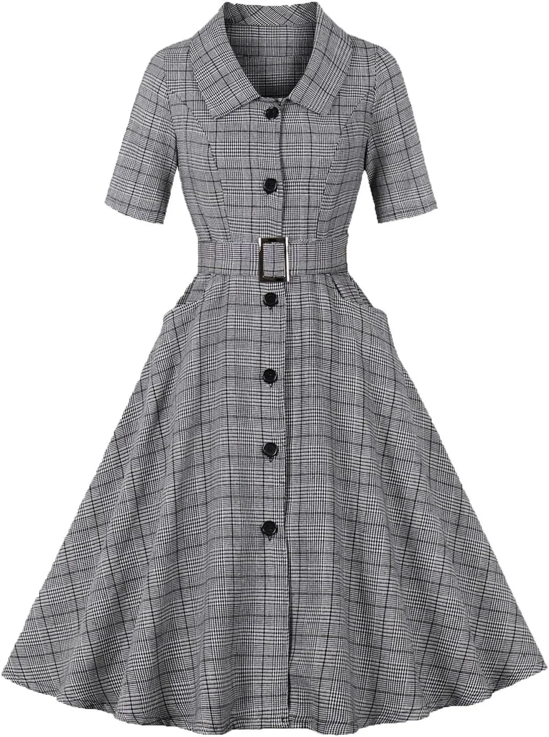 Women's 1950s Audrey Retro French Vintage Style Floral Rockabilly Prom Dresses 50's 60's Cocktail Party Swing Dresses