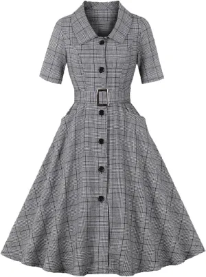 Women's 1950s Audrey Retro French Vintage Style Floral Rockabilly Prom Dresses 50's 60's Cocktail Party Swing Dresses