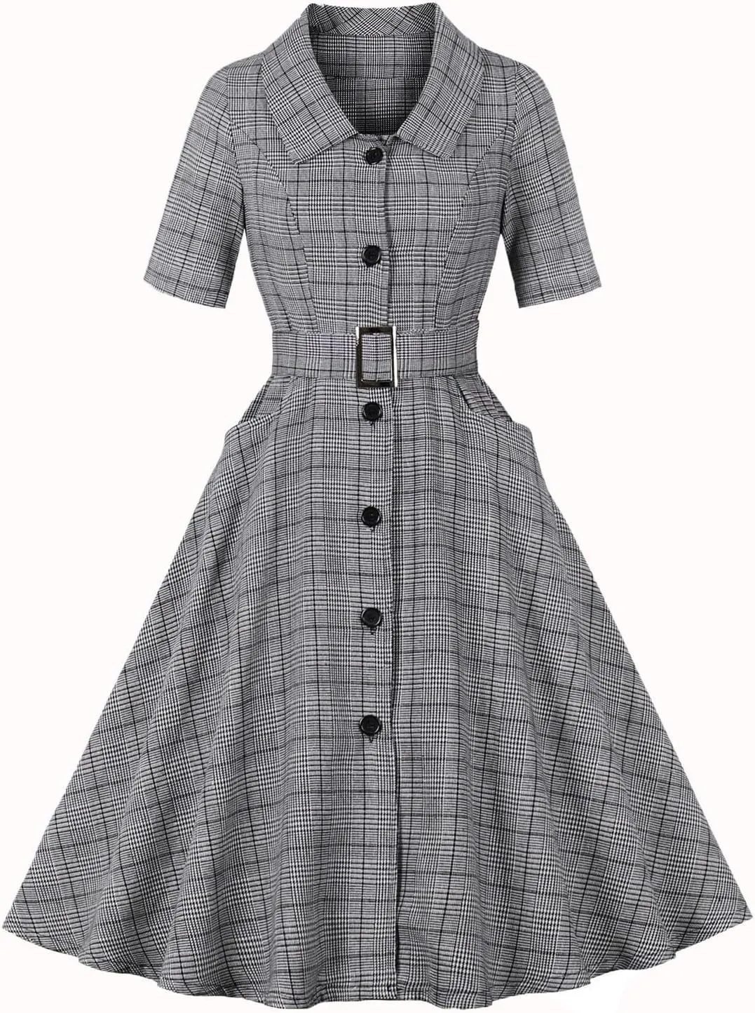 Women's 1950s Audrey Retro French Vintage Style Floral Rockabilly Prom Dresses 50's 60's Cocktail Party Swing Dresses