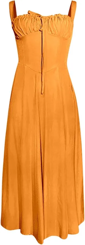 Womens 2024 Summer Maxi Dress Sleeveless Floral Spaghetti Strap Smocked Boho Beach Long Dress