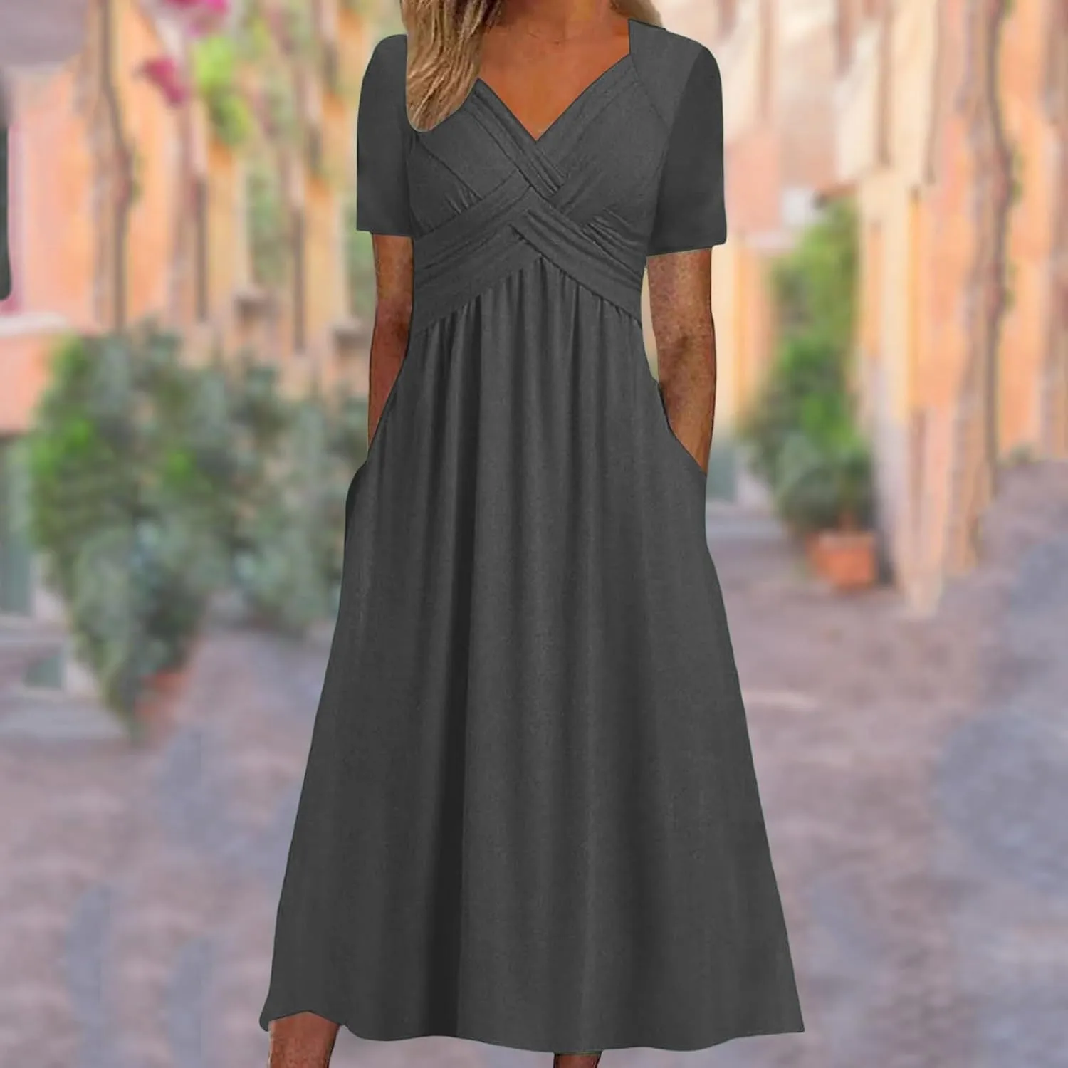 Women's Casual Short Sleeve T Shirt Dresses Summer 2025 Beach Trendy Sundresses Teacher Spring Tshirt Dress Vacation