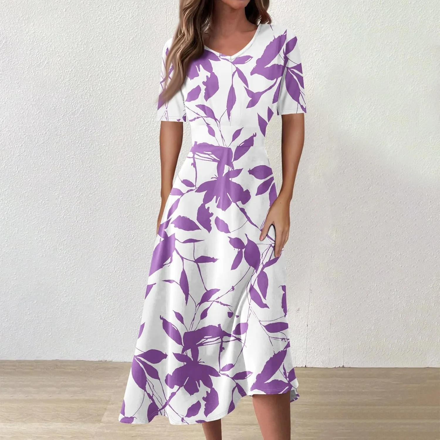 Womens Dresses Cotton Flowy Dresses for Women 2025 Casual Plus Size Floral Print Maxi Dresses
