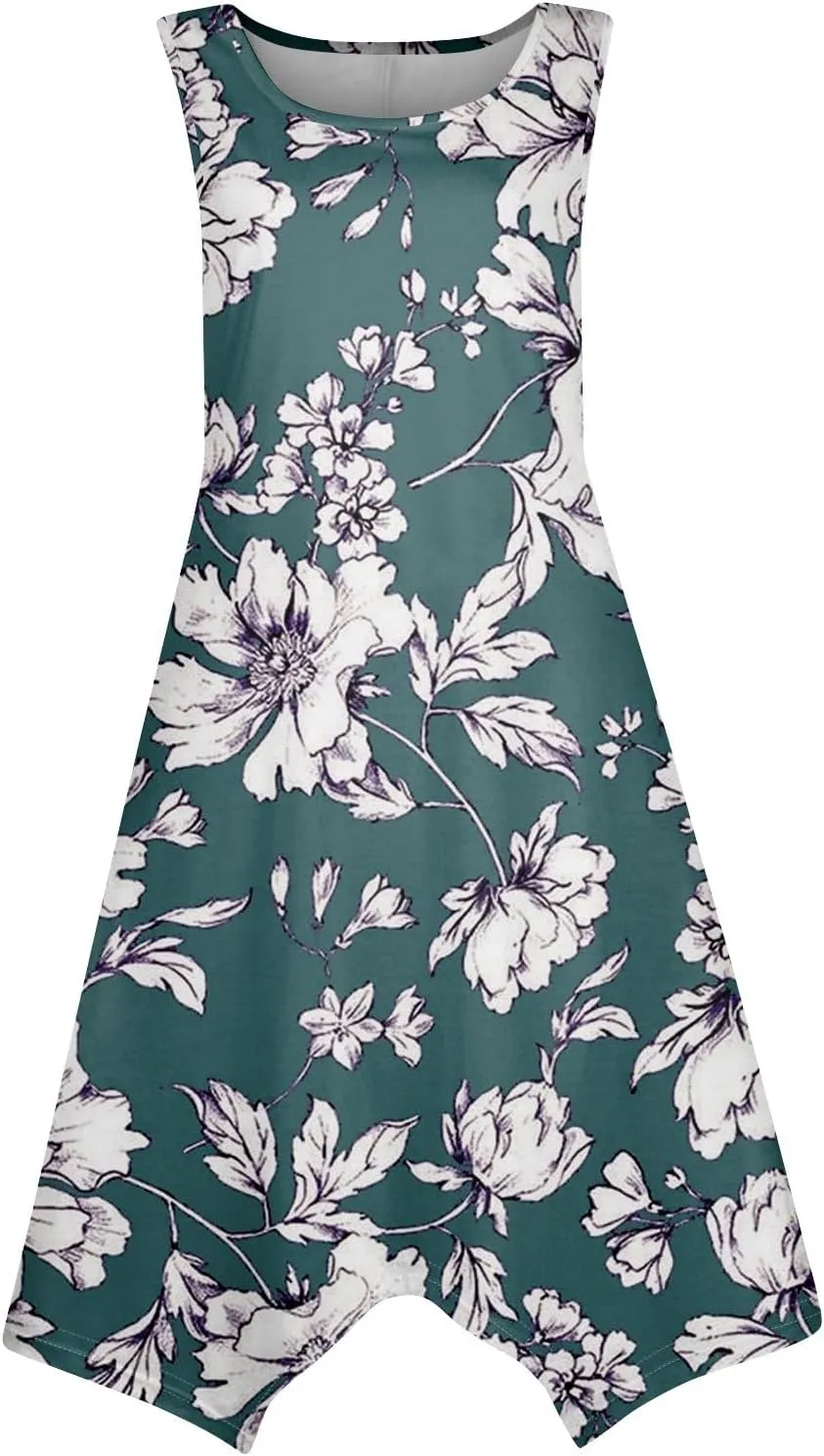 Womens Dresses Dresses for Women 2025 Elegant Swing Floral Print Cotton Spring Summer Sundress Maxi
