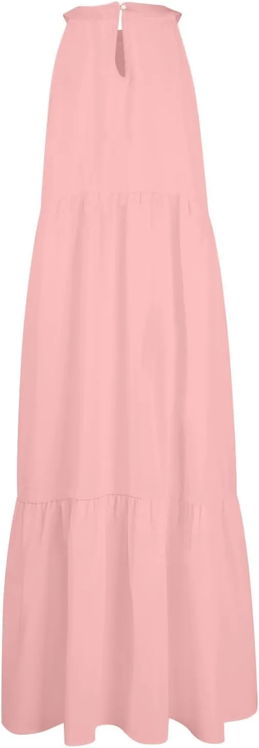 Womens Dresses Patchwork High Waisted Loose Swing Womens Dresses Tea Party Dresses for Woman Maxi