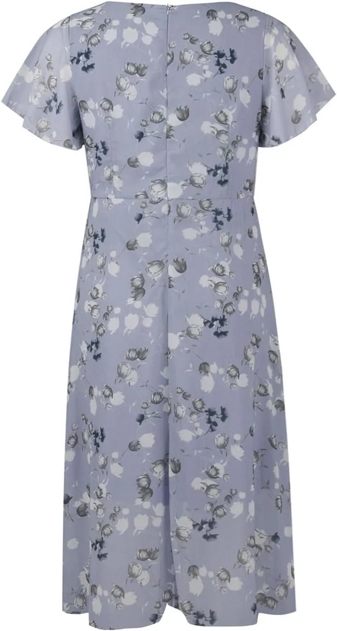 Womens Dresses Spring Summer Swing Casual Fitted Maxi Dresses for Women 2025 Ruffle Short Sleeve