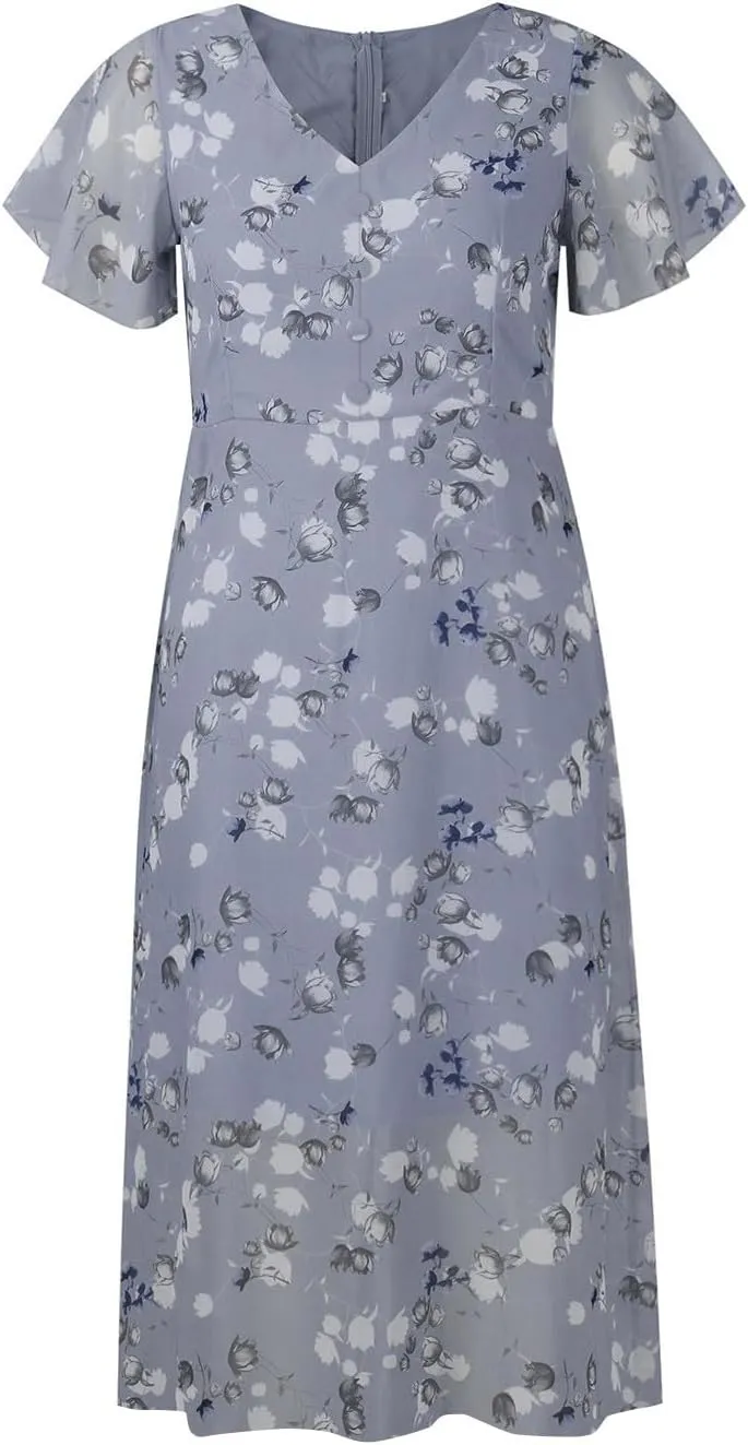 Womens Dresses Spring Summer Swing Casual Fitted Maxi Dresses for Women 2025 Ruffle Short Sleeve