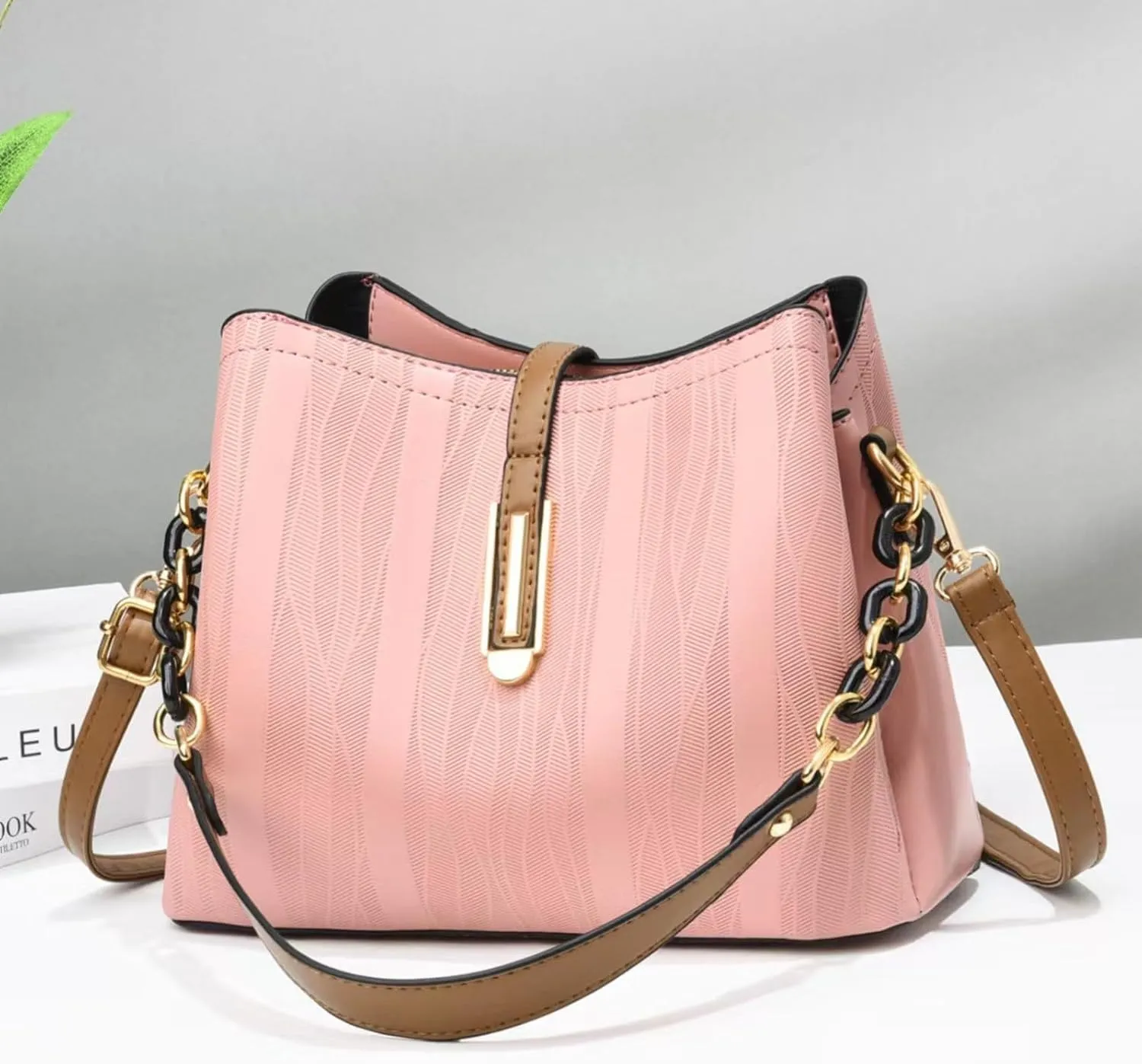 Women's Fashionable And Versatile Trendy Large Bags Capacity Soft Leather Shoulder Crossbody Large Messenger (One Size)