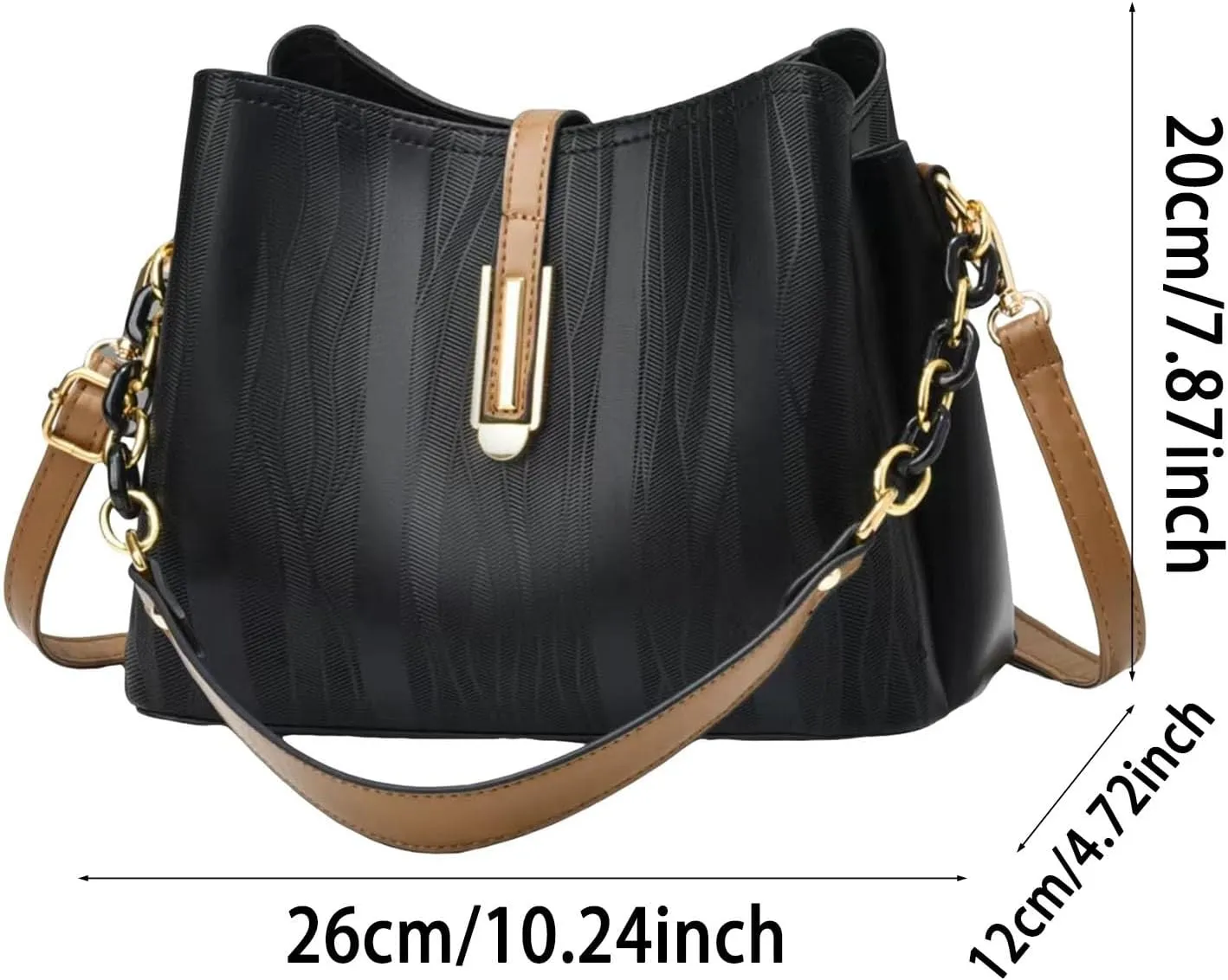 Women's Fashionable And Versatile Trendy Large Bags Capacity Soft Leather Shoulder Crossbody Large (White, One Size)