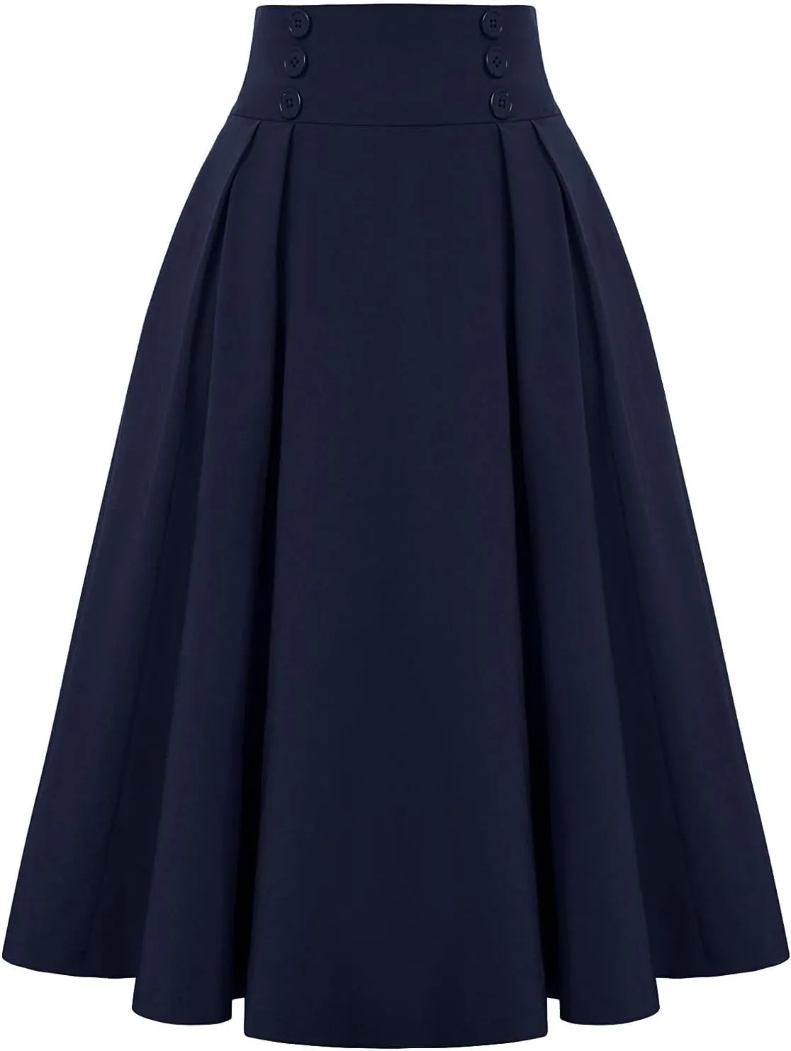 Women's Maxi Dresses 2025 Elegant Trendy Midi Vintage Button Elastic High Waisted Pleated Cocktail Skirts, S-2XL