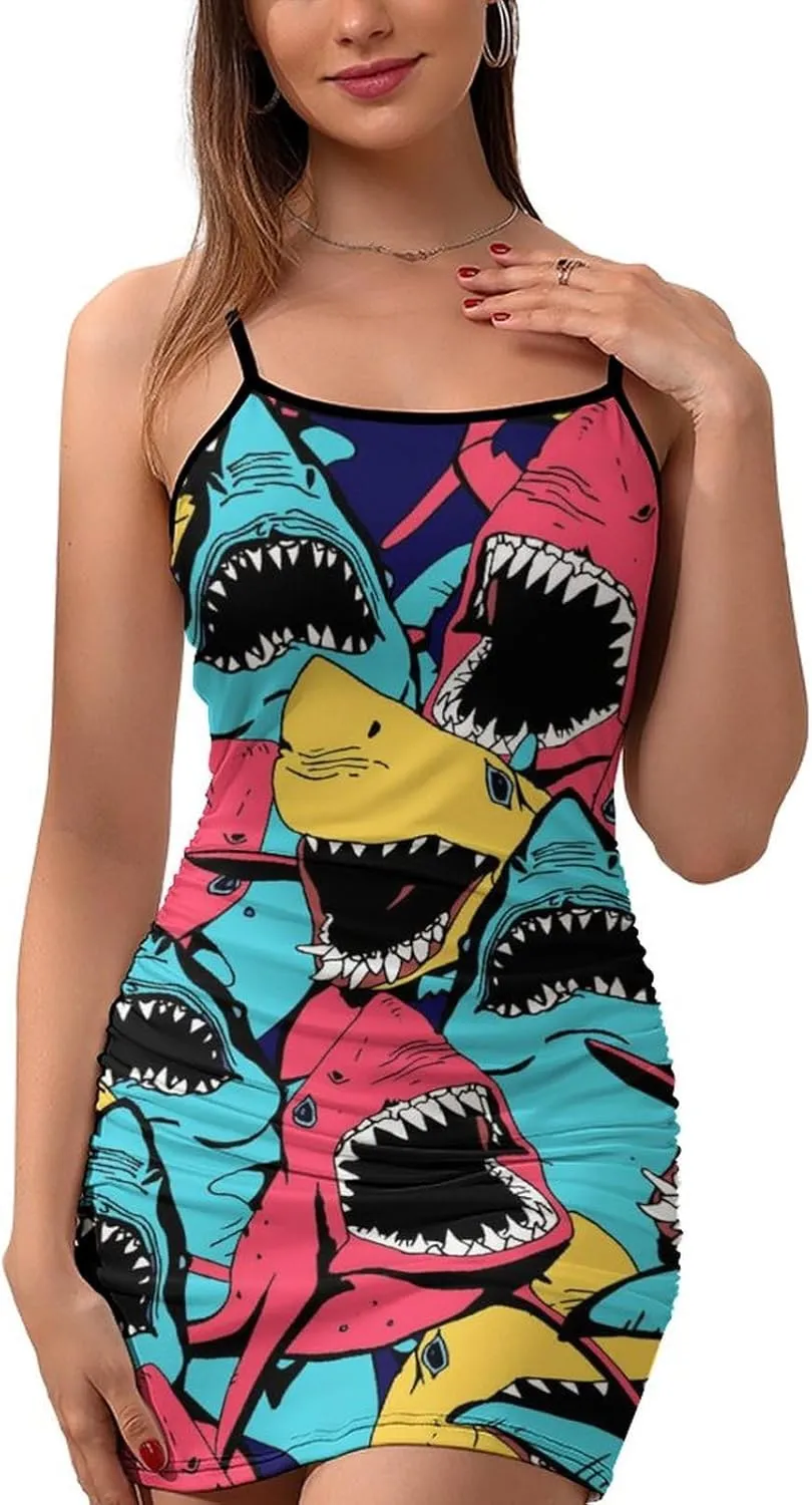 Women's Sleeveless Adjustable Strappy Summer Beach Swing Dress