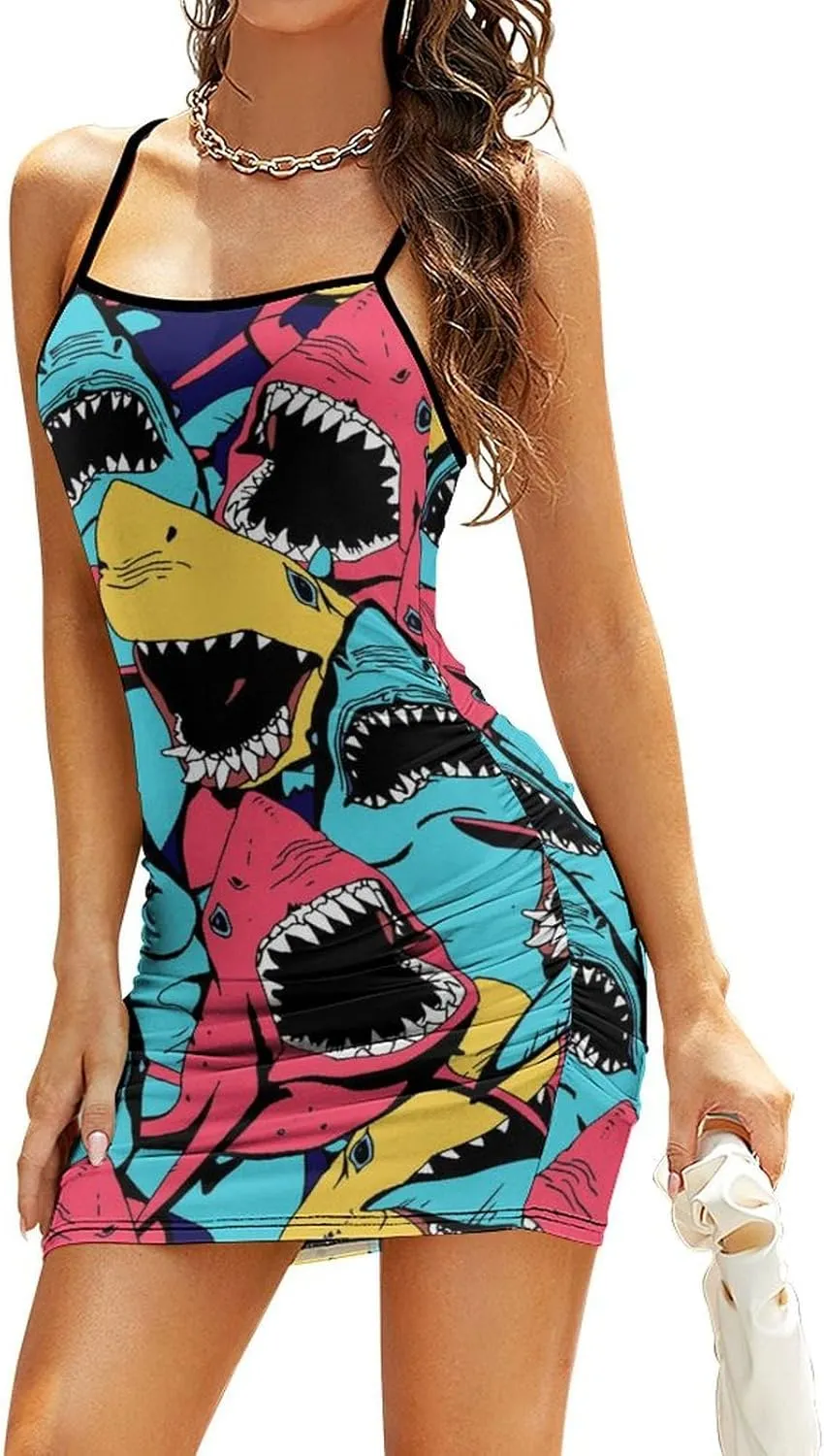 Women's Sleeveless Adjustable Strappy Summer Beach Swing Dress
