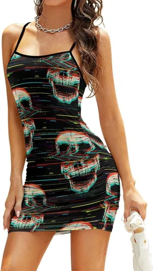 Women's Sleeveless Adjustable Strappy Summer Beach Swing Dress