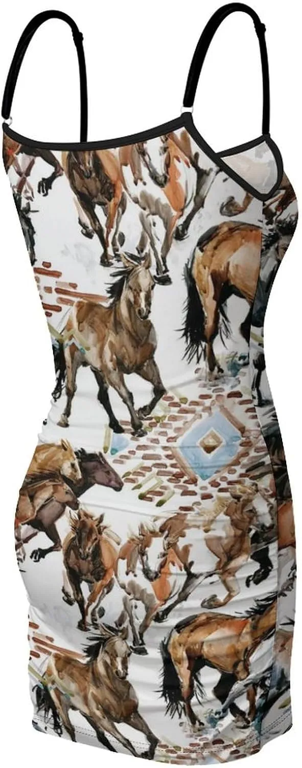 Women's Sleeveless Adjustable Strappy Summer Beach Swing Dress