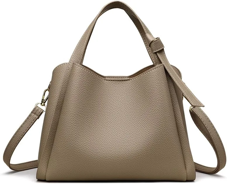 Women's Soft Leather Handbag - Elegant Top Handle Versatile Bucket Tote for Daily Use, Fashionable Shoulder Bag
