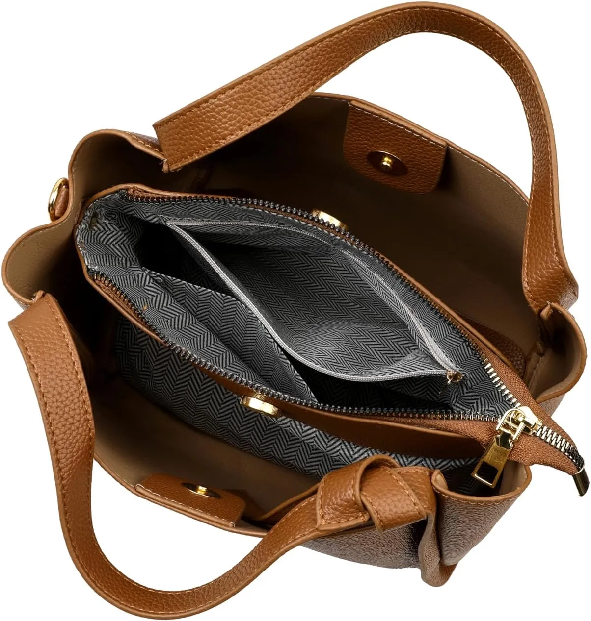 Women's Soft Leather Handbag - Elegant Top Handle Versatile Bucket Tote for Daily Use, Fashionable Shoulder Bag
