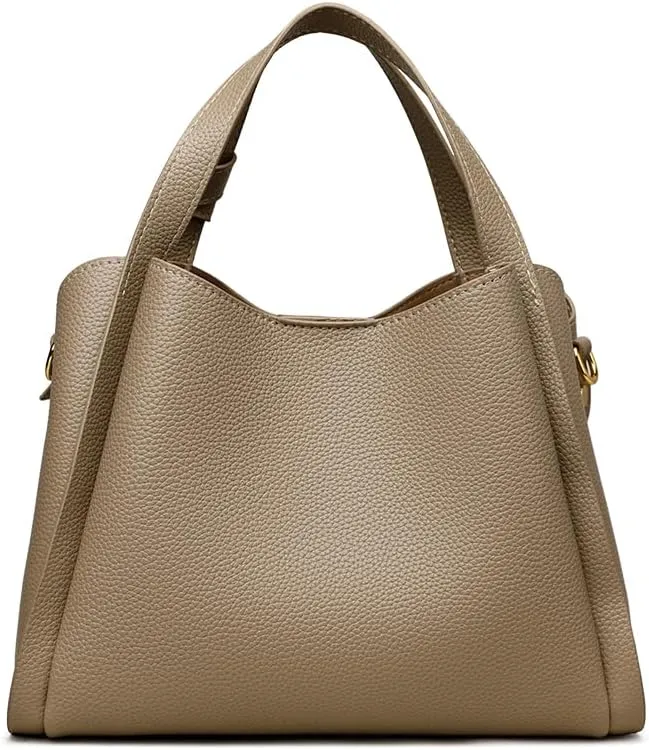 Women's Soft Leather Handbag - Elegant Top Handle Versatile Bucket Tote for Daily Use, Fashionable Shoulder Bag