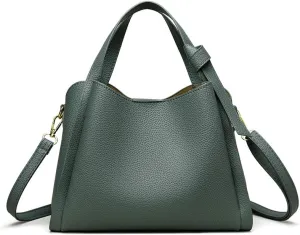 Women's Soft Leather Handbag - Elegant Top Handle Versatile Bucket Tote for Daily Use, Fashionable Shoulder Bag
