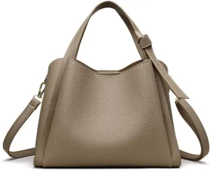 Women's Soft Leather Handbag - Elegant Top Handle Versatile Bucket Tote for Daily Use, Fashionable Shoulder Bag