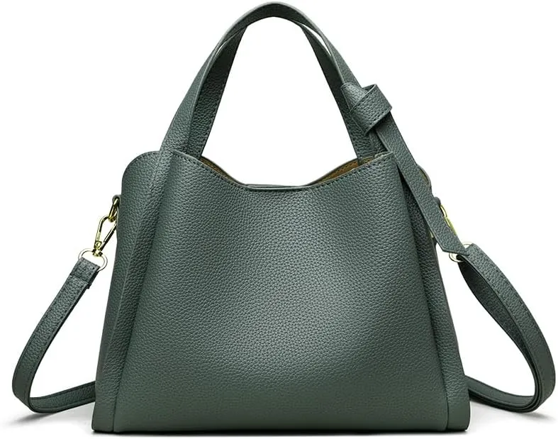Women's Soft Leather Handbag - Elegant Top Handle Versatile Bucket Tote for Daily Use, Fashionable Shoulder Bag