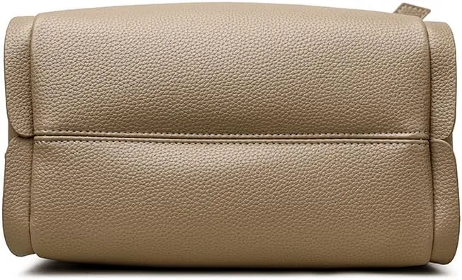 Women's Soft Leather Handbag - Elegant Top Handle Versatile Bucket Tote for Daily Use, Fashionable Shoulder Bag