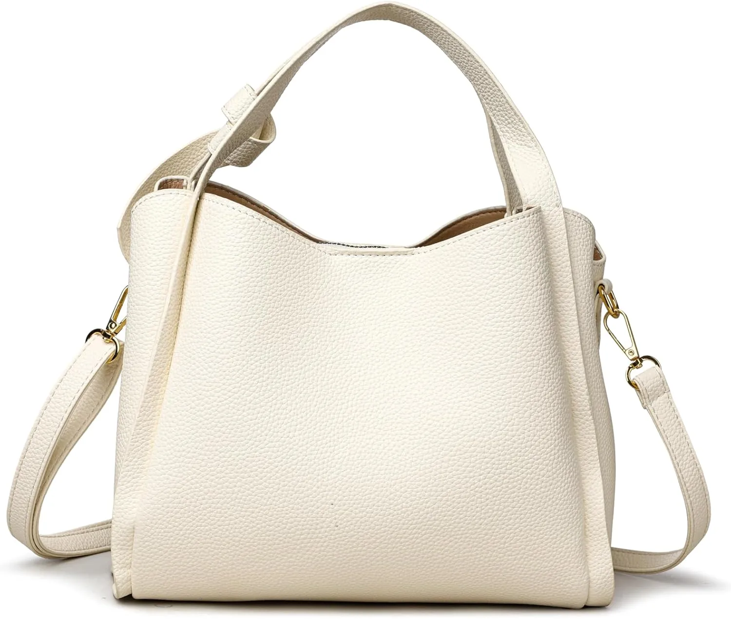 Women's Soft Leather Handbag - Elegant Top Handle Versatile Bucket Tote for Daily Use, Fashionable Shoulder Bag