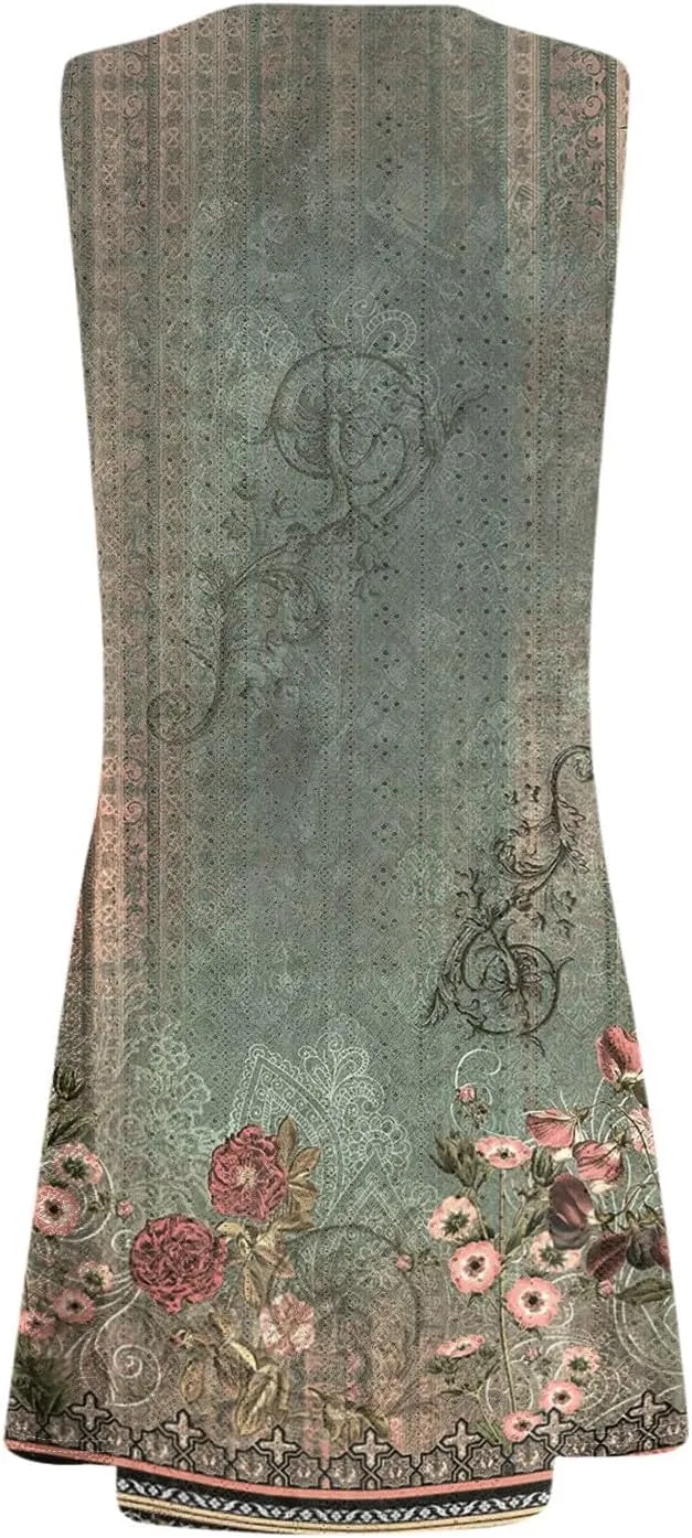 Womens Summer Dresses 2025 Eyelet Casual Loose V Neck Sleeveless Sundresses Tank Coverup Dresses with Pockets
