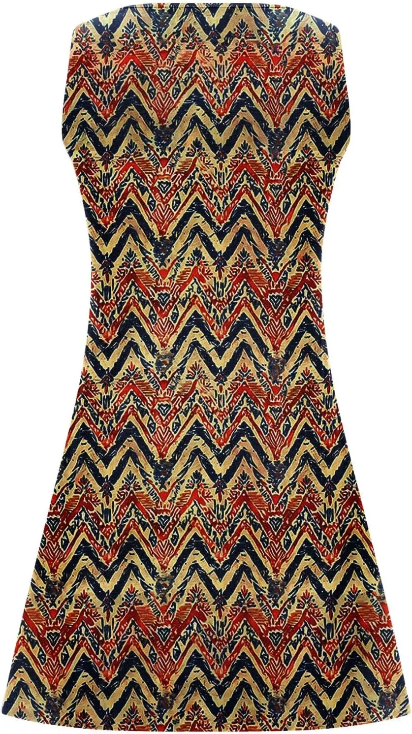 Womens Summer Dresses 2025 Loose Sleeveless Dress Plus Size Midi Dress Floral Print Retro Sundresses Boho Clothes