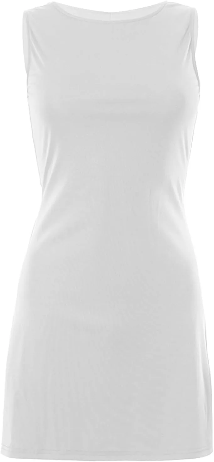Women's Summer Sleeveless Dresses Boat Neck 2025 Trendy Mini Dress Slim Fit Party Club Bodycon Dresses