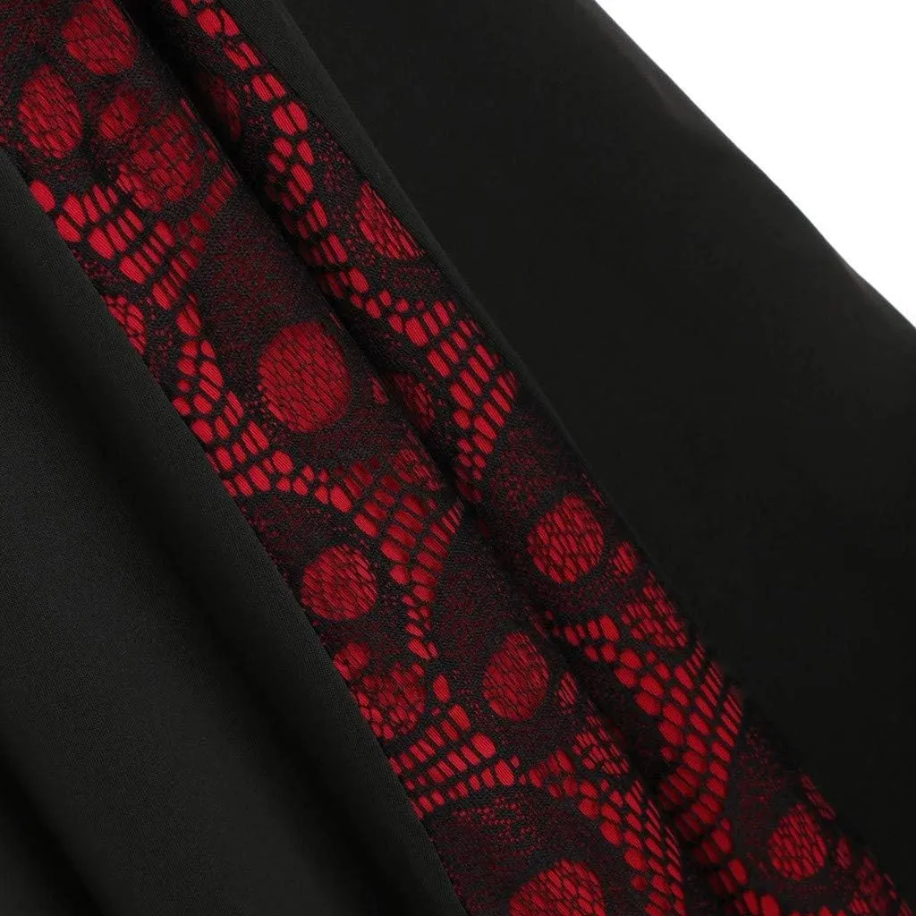 Women's Vintage Gothic Court Lace Stitching Wrap Skirt - Steampunk, Victorian A-line Pirate Skirt